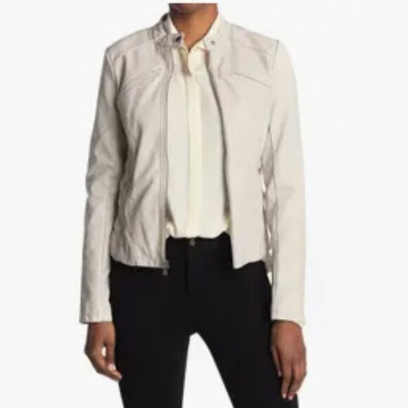 GUESS  Stone Faux Leather‎ Racer Jacket Large - Picture 13 of 14